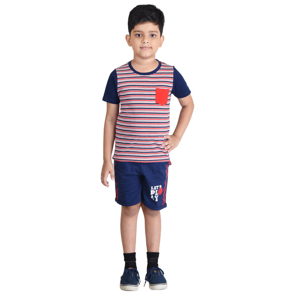 Clothe Funn Boys Set, Stripes/Navy