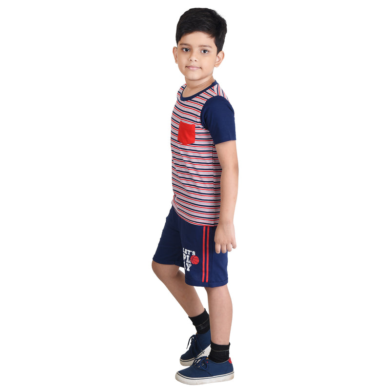 Clothe Funn Boys Set, Stripes/Navy