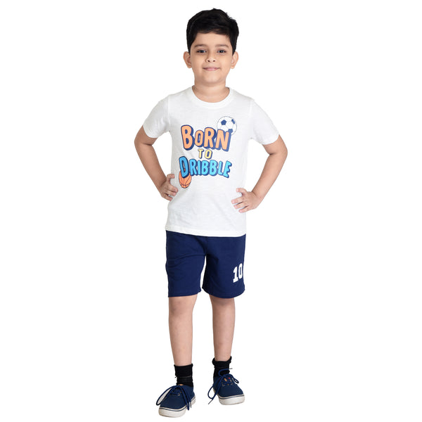 Clothe Funn Boys Set, Off-White/Navy