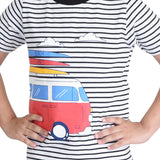 Clothe Funn Boys Set, Stripes/Coral