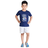 Clothe Funn Boys Set, Navy/Ecru AOP