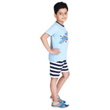 Clothe Funn Boys Set, Sky Blue/Stripes