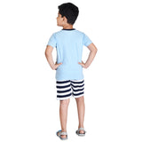 Clothe Funn Boys Set, Sky Blue/Stripes