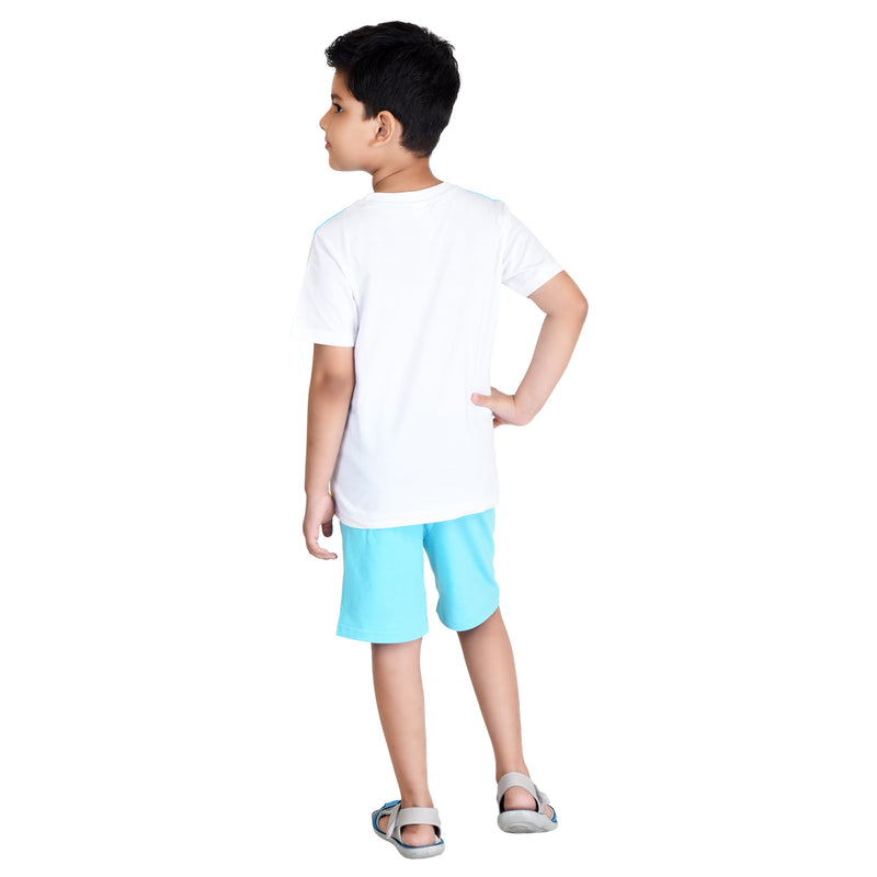 Clothe Funn Boys Set, White/T.Blue