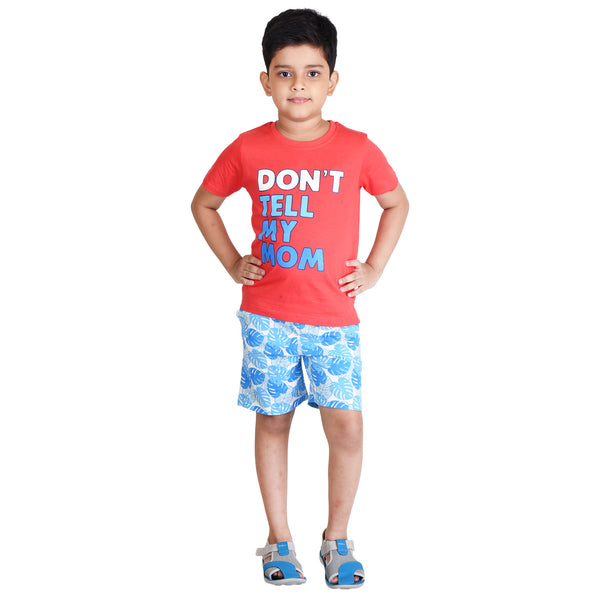 Clothe Funn Boys Set, Coral/White