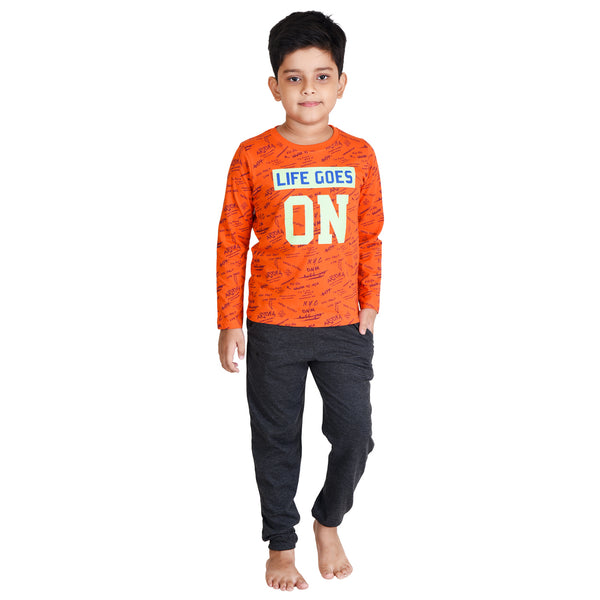 Clothe Funn Boys Set, Orange/Anthra