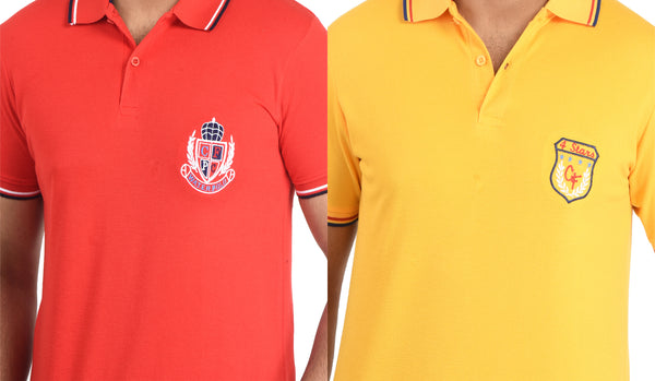 Clothe Funn Mens Polo T-Shirt Emb, Combo 2