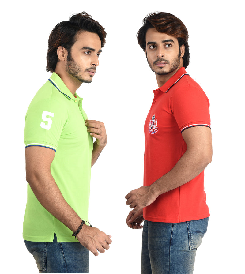 Clothe Funn Mens Polo T-Shirt Emb, Combo 3