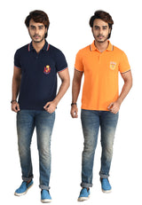 Clothe Funn Mens Polo T-Shirt Emb, Combo 5