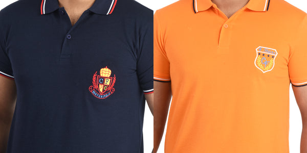 Clothe Funn Mens Polo T-Shirt Emb, Combo 5