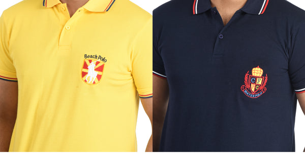 Clothe Funn Mens Polo T-Shirt Emb, Combo 6