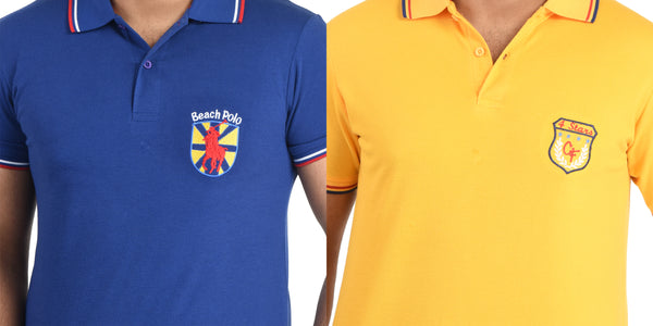Clothe Funn Mens Polo T-Shirt Emb, Combo 7