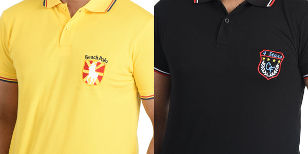 Clothe Funn Mens Polo T-Shirt Emb, Combo 9