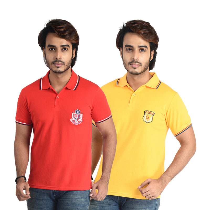 Clothe Funn Mens Polo T-Shirt Emb, Combo 2