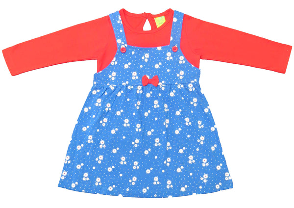 Clothe Funn New Born Baby Girls Dress, Red,Royal