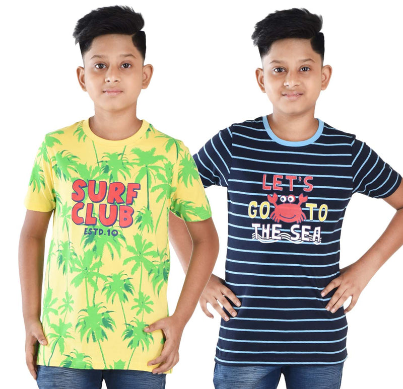 Clothe Funn Boys R/N T-Shirts, Combo 5