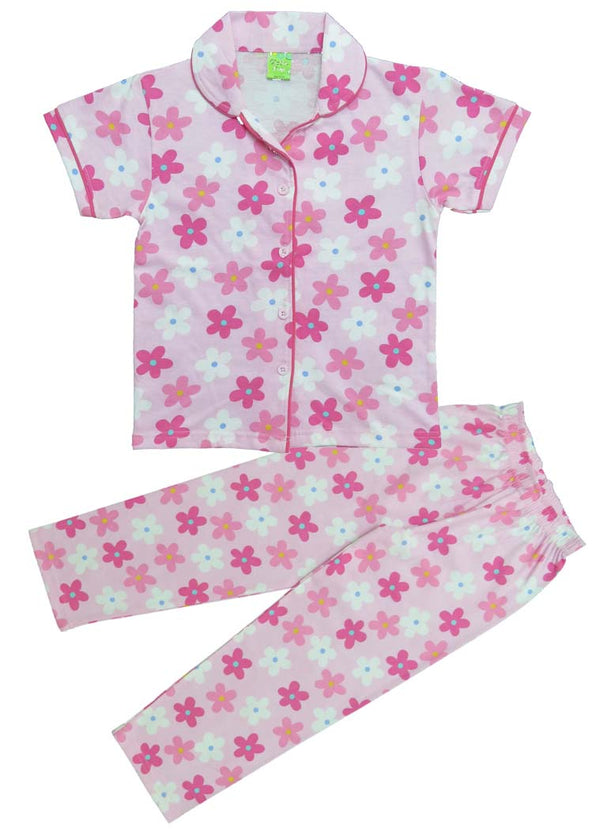 Clothe Funn Girls Night Suit, Pink AOP