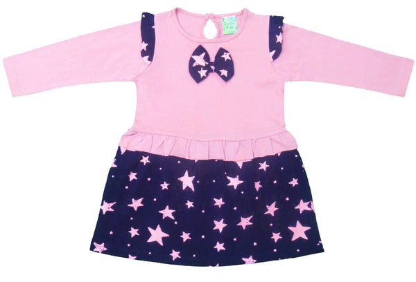 Clothe funn New Born Baby Girls Dress, Rose Pink/Navy