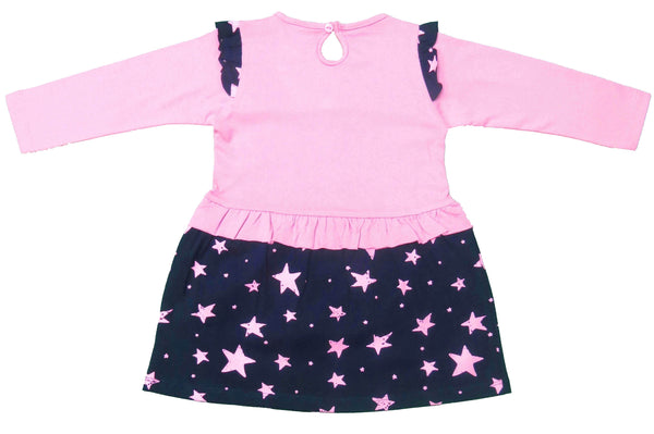 Clothe funn New Born Baby Girls Dress, Rose Pink/Navy