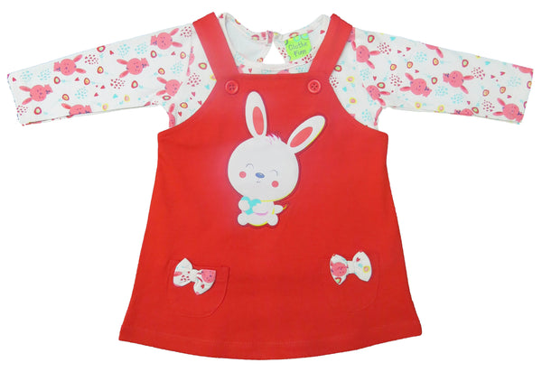 Clothe Funn New Born Baby Girls Dress, Peach,Red