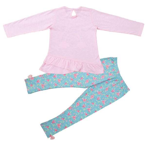 Clothe Funn Girls Set, Pink/Aqua Aop