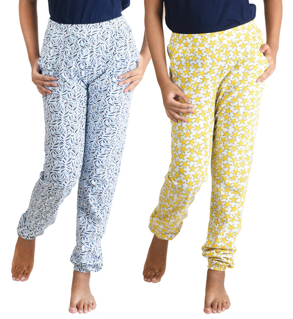 Clothe Funn Girls Harem Pant, Blue/Yellow