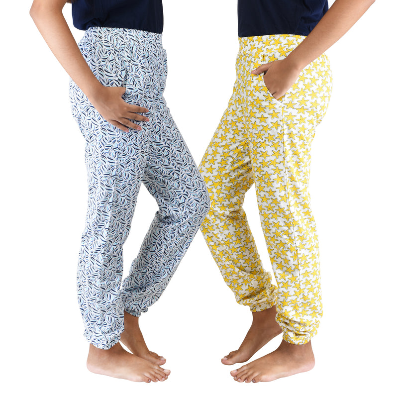 Clothe Funn Girls Harem Pant, Blue/Yellow