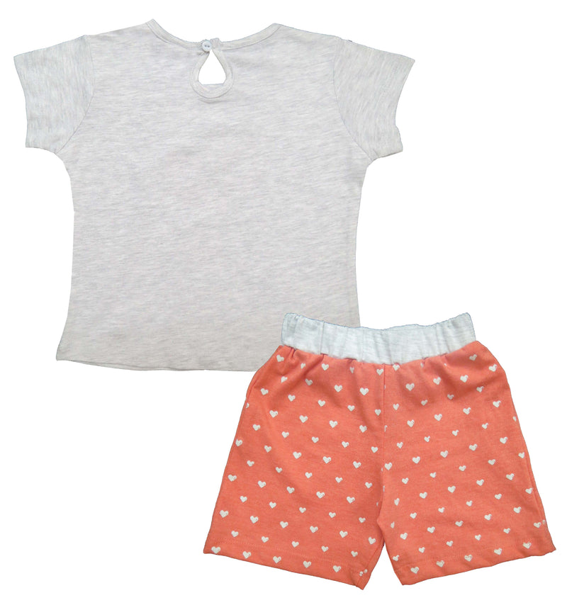 Clothe Funn Baby Girls Coordinate Set, Grey/Peach