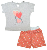 Clothe Funn Baby Girls Coordinate Set, Grey/Peach