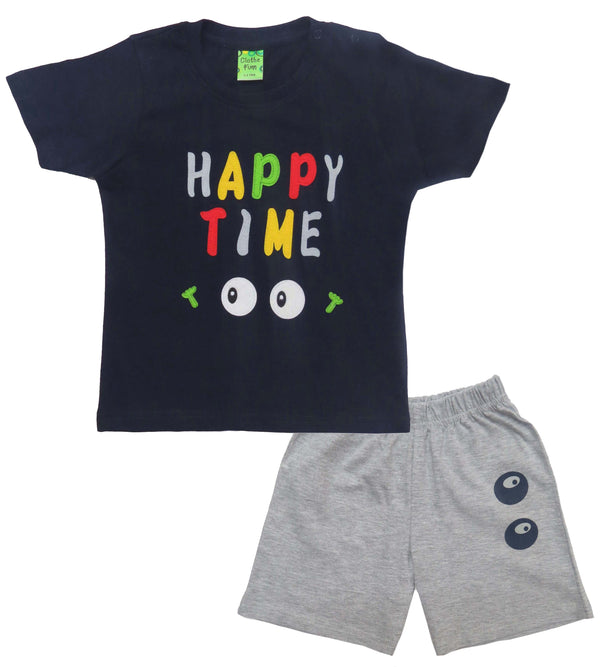 Clothe Funn Baby Boys Coordinate Set,Navy/Grey