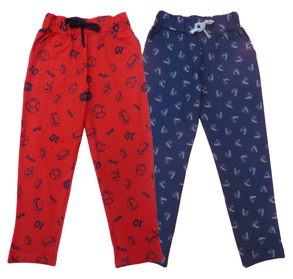 Clothe Funn Boys Track AOP, Red/Navy