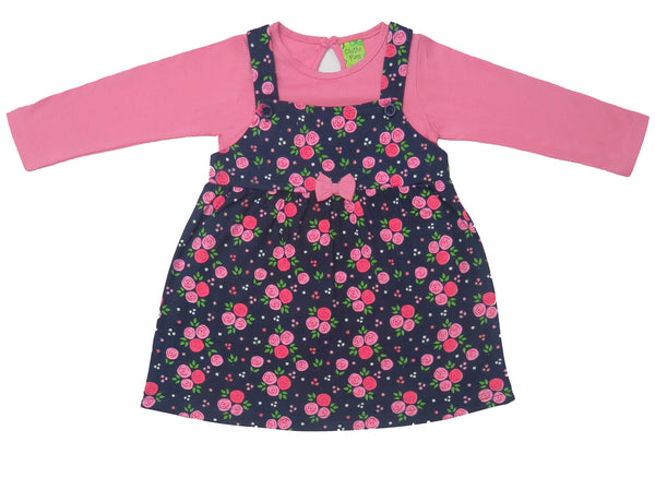 Clothe Funn New Born Baby Girls Dress,  Pink,Navy AOP