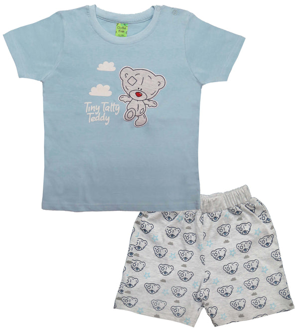 Clothe Funn Baby Boys Coordinate Set, Sky Blue/Grey AOP