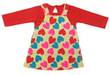 Clothe Funn New Born Baby Girls Dress, Lemon AOP/Coral