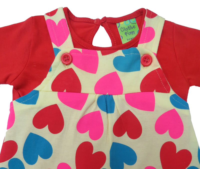 Clothe Funn New Born Baby Girls Dress, Lemon AOP/Coral