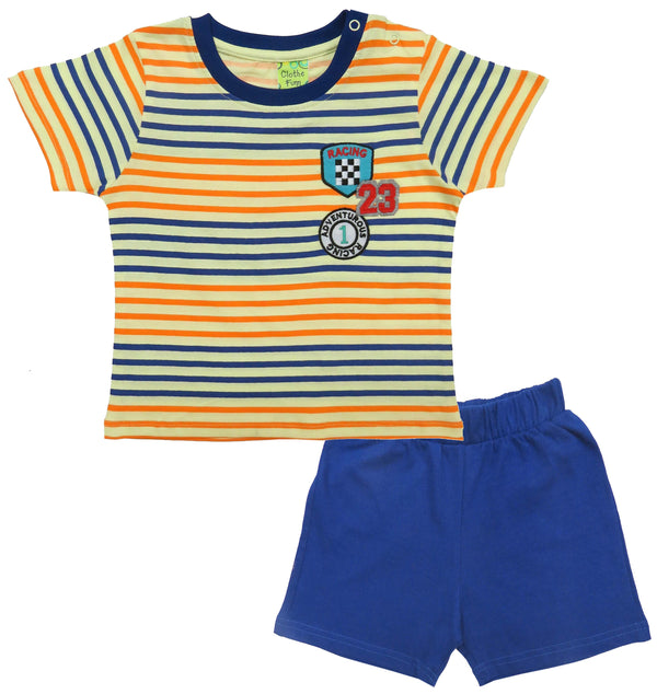 Clothe Funn Baby Boys Coordinate Set,Lemon/Royal