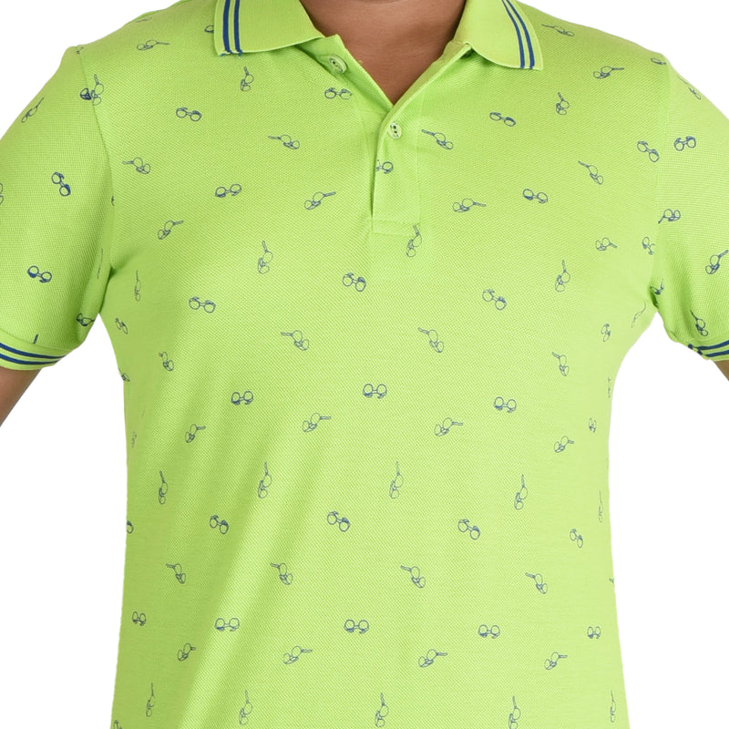 Clothe Funn Boys Aop Polo T-Shirt, Lime